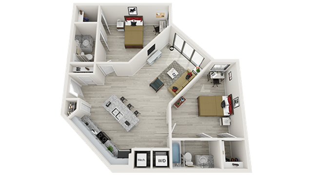 The Nest 2x2 Floor Plan