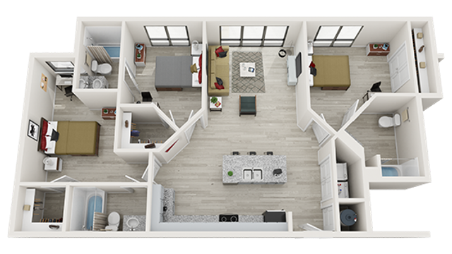 The Nest 3x3 Floor Plan