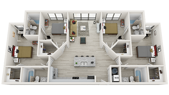 The Nest 4x4 Floor Plan