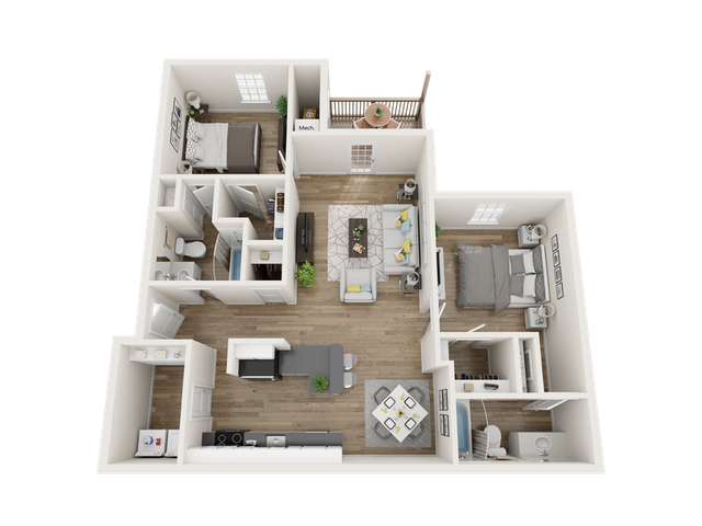 Blue Hill 2x2 Floor Plan