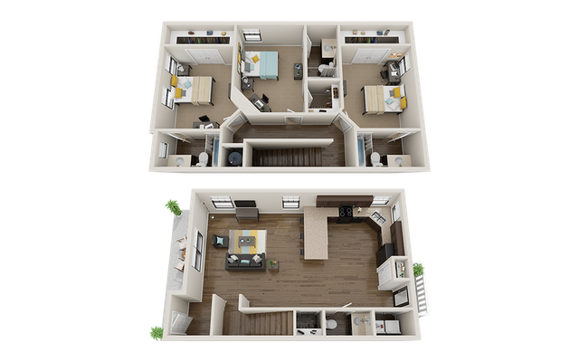 The Collective at Auburn 3x3.5 Floor Plan