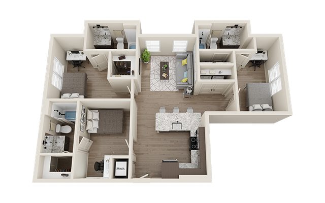 The Edition on Rosemary C2 3x3 Floor Plan