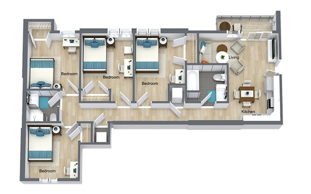 Courtyard Lofts 4x2A Floor Plan