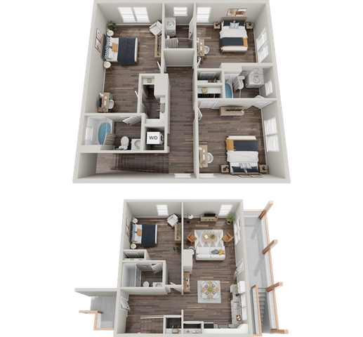 The Lookout Chapel Hill 4x4B Floor Plan