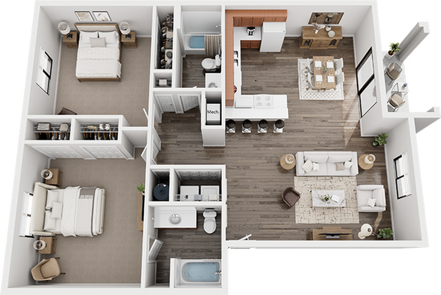 Colonial Village 2x2 A Floor Plan
