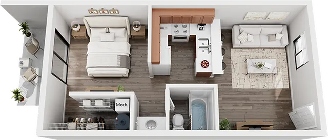 Colonial Village Studio Floor Plan