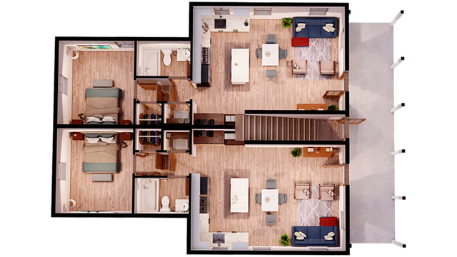Midtown Auburn 1x1 Cottage - 2nd Ave Floor Plan