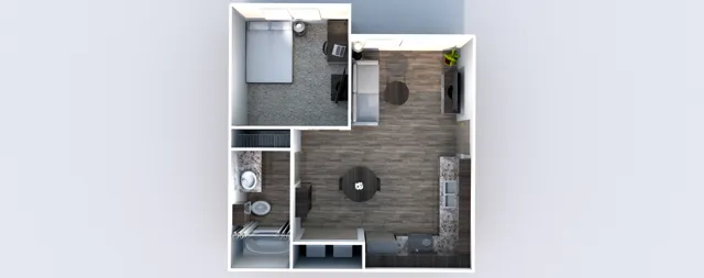 Holleman Crossing A1 1x1 Floor Plan