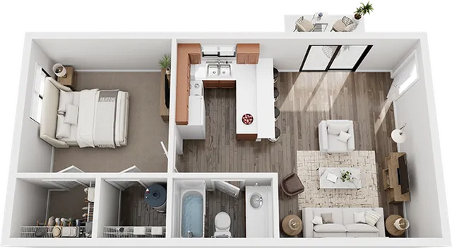 Colonial Village 1x1 Platinum Floor Plan