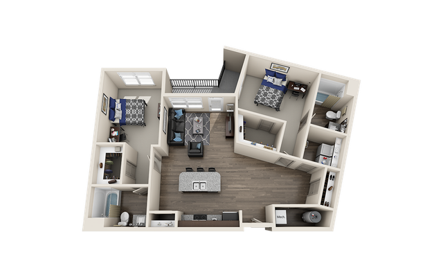 Signature 1505 - B6 2 Bedroom Floor Plan Image
