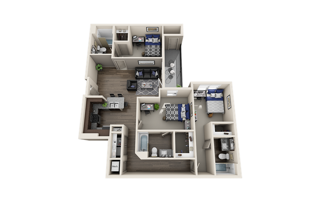 Signature 1505 - C1 3 Bedroom Floor Plan Image