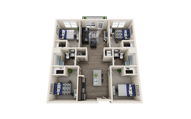 Signature 1505 - D1 4 Bedroom Floor Plan Image