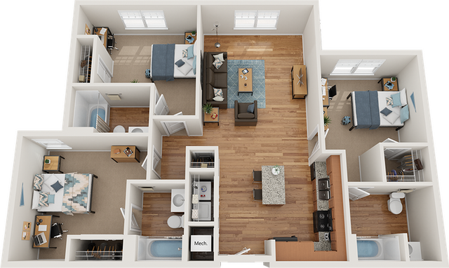 The Park on Morton 3x3 Floor Plan
