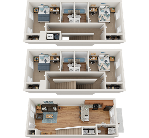 The Park on Morton 4x4.5 Townhome Floor Plan