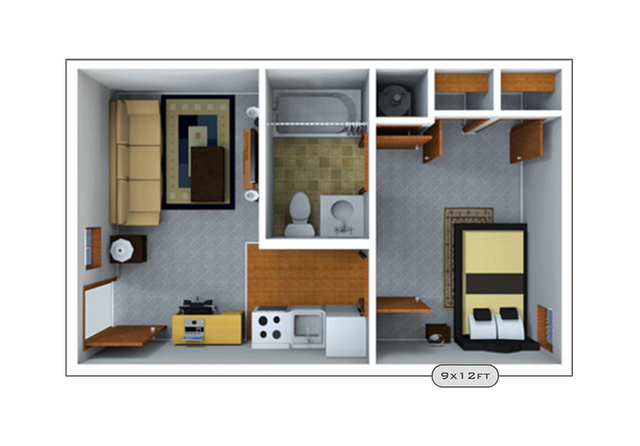 24 Longview 1x1 Floor Plan