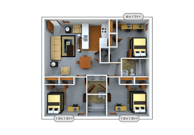 24 Longview 3x2 Floor Plan