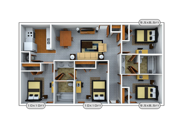 24 Longview 4x2 Floor Plan
