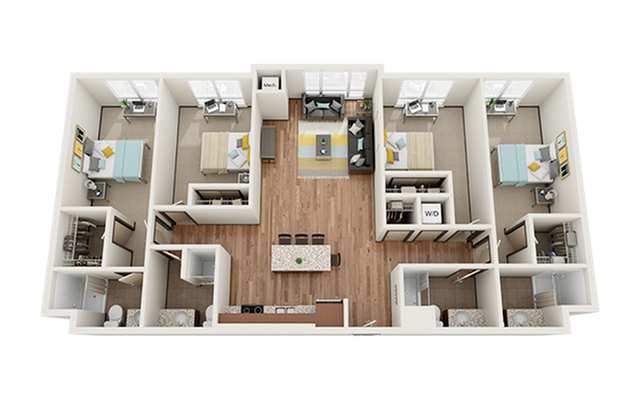 The Knoll Dinkytown D1 4x4 Floor Plan