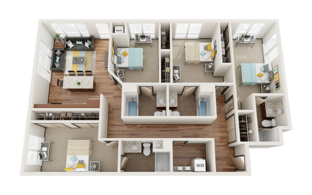 The Knoll Dinkytown D2 4x4 Floor Plan