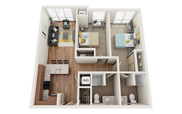 The Knoll Dinkytown B1 Floor Plan Image