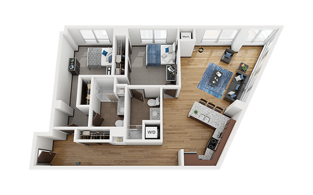 The Bridges Dinkytown B10 2x2 Floor Plan