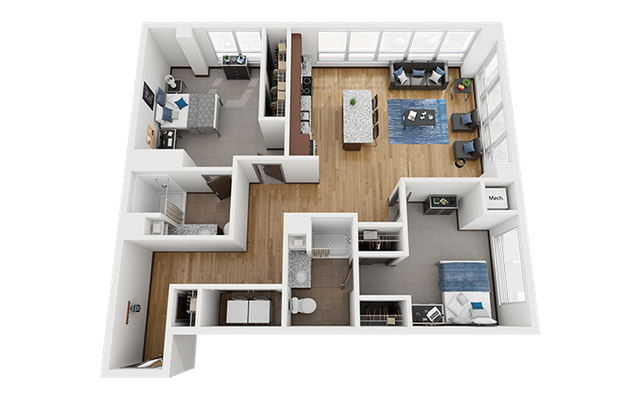 The Bridges Dinkytown B11 2x2 Floor Plan