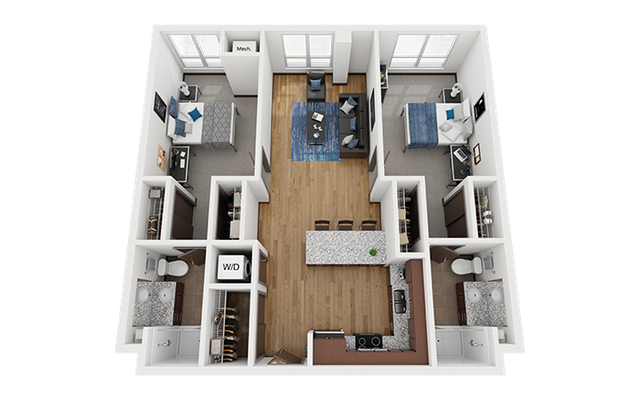 The Bridges Dinkytown B3 2x2 Floor Plan