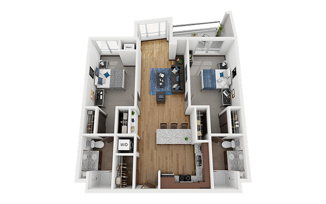 The Bridges Dinkytown B5 2x2 Floor Plan