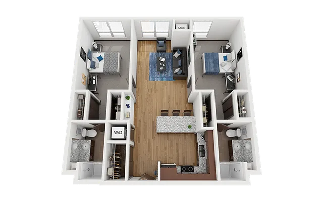 The Bridges Dinkytown B7 2x2 Floor Plan