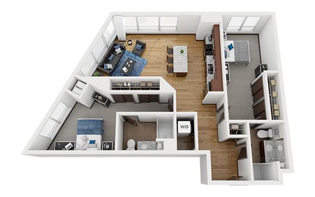 The Bridges Dinkytown B8 2x2 Floor Plan