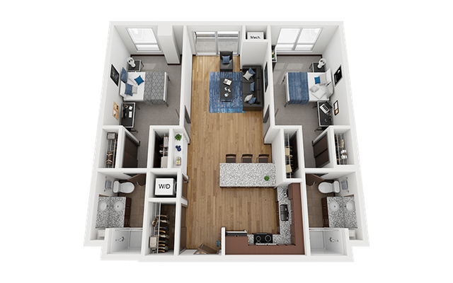 The Bridges Dinkytown B6 Floor Plan Image
