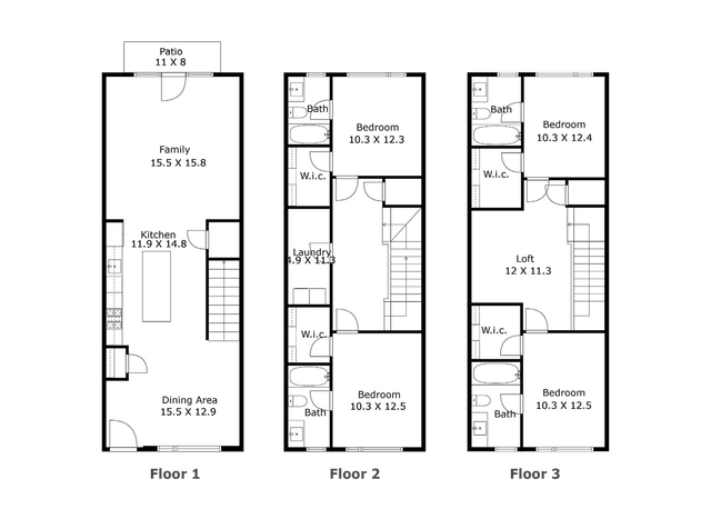 Gorman Row 4x4 Townhome Floor Plan