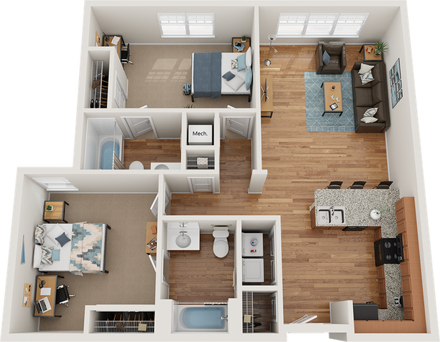 The Park on Morton 2x2 Floor Plan