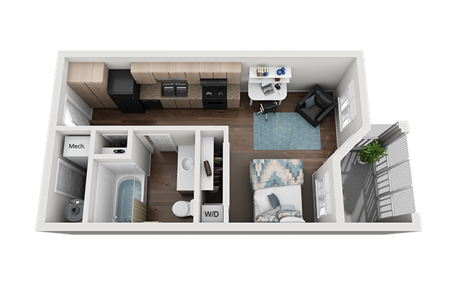 Cabana Beach San Marcos Studio Floor Plan Image