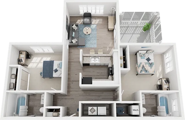 Cabana Beach San Marcos 2x2 Platinum Floor Plan