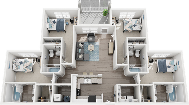 Cabana Beach San Marcos 4x4 Platinum Floor Plan