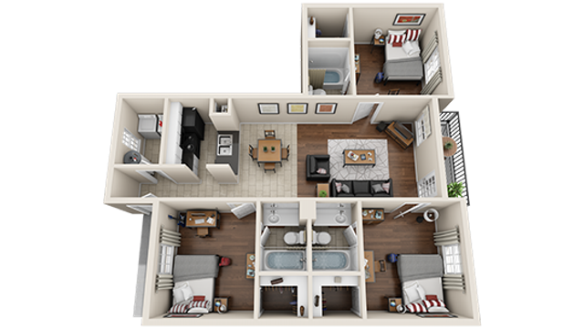 The Vine at Bermuda Run 3x3 Standard Floor Plan