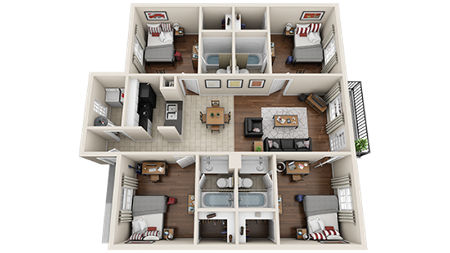 The Vine at Bermuda Run 4x4 Standard Floor Plan