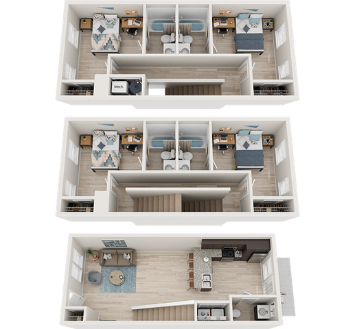 The Park on Morton 4x4.5 Townhome Platinum Floor Plan