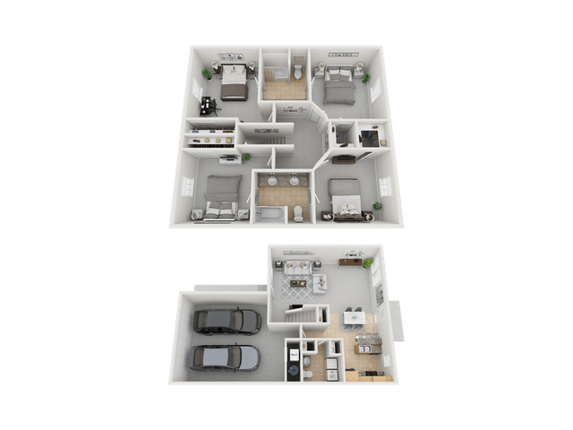 The Row Apartments The CoMo 4x2.5 Floor Plan
