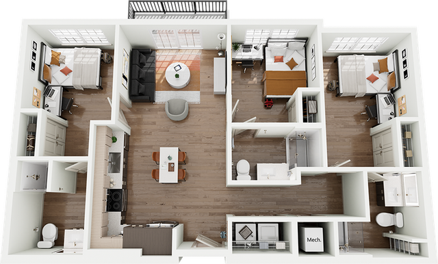 Signature on Grand C1 3 Bedroom Floor Plan