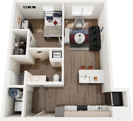 Signature at Varsity A3 1 Bedroom Floor Plan