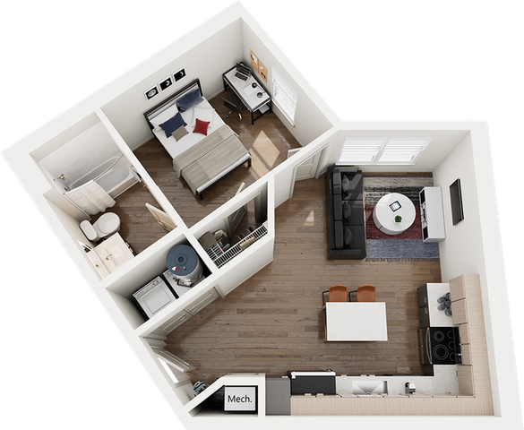 Signature at Varsity A4 1 Bedroom Floor Plan