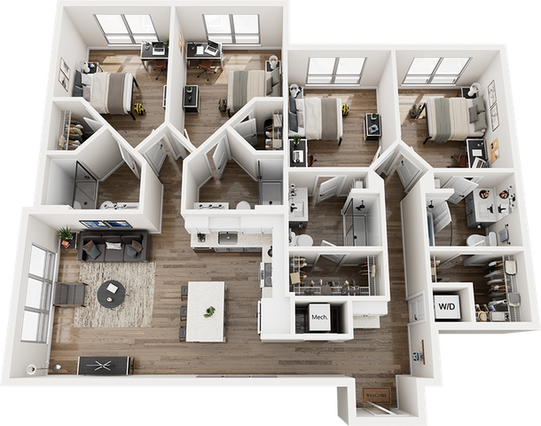The Gathering at UC 4 Bedroom Floor Plan D3