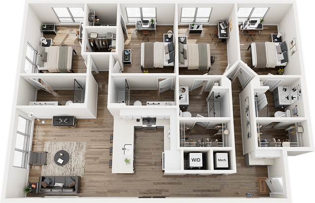 The Gathering at UC 4 Bedroom Floor Plan D4