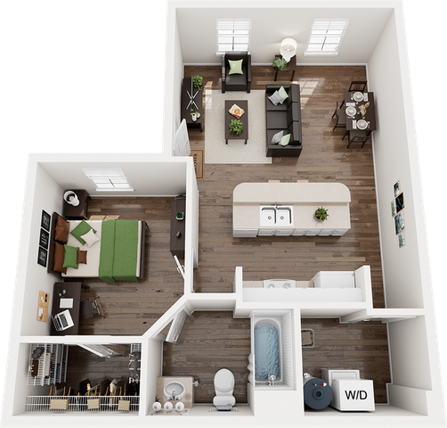 The Province Greensboro 1x1C Floor Plan