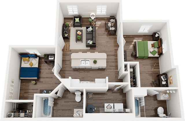The Province Greensboro 2x2 Floor Plan