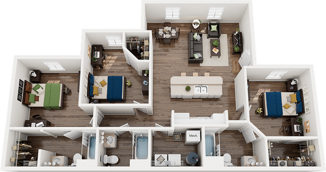 The Province Greensboro 3x3 Floor Plan
