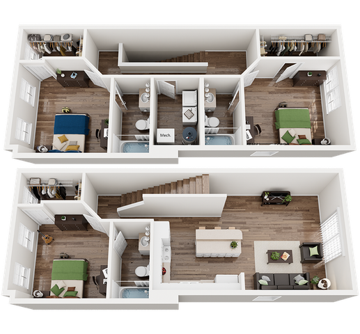 The Province Greensboro 3x3 Townhome Floor Plan