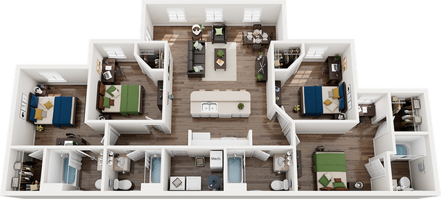 The Province Greensboro 4x4C Floor Plan